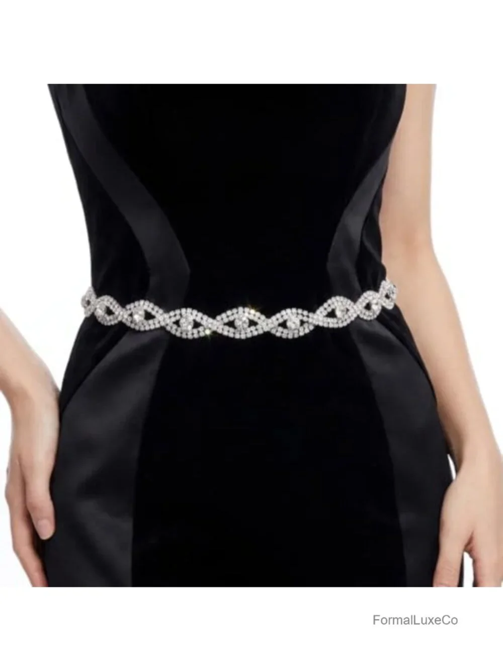 Rhinestone Belt for Women Sparkly Chain Belt Waist Dress Belt